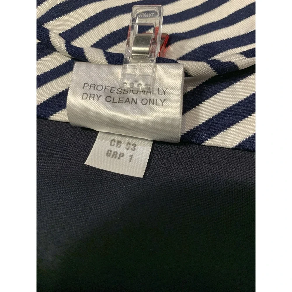 St John Sport Nautical Zip Front Jacket Womens Size Medium Yacht Rope Navy White
